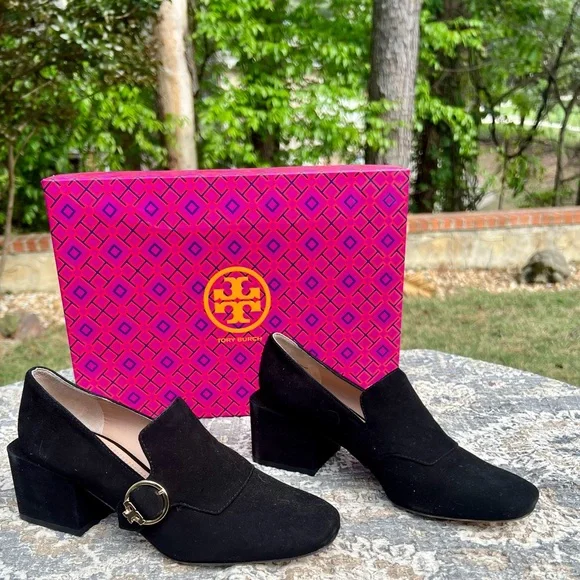 NIB Tory Burch Asymmetrical Block Heel Loafer - size 5 - Picture 10 of 12